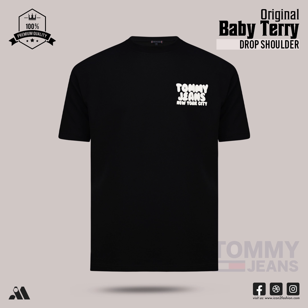 01. Tommy Jeans jacket by ICON2 Tommy Hilfiger Baby Terry Drop Shoulder - Black - Image 1