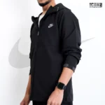.Nike Dobby Full Zipper Hoodie - Black - Image 4