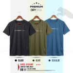 .Puma Drycell T-shirt - 3 Colors Combo (Black, Olive & Sea Blue)